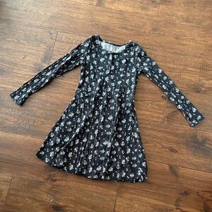 Floral Black Girls Lightweight Dress - Size 8-10